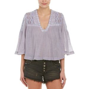 Free People Gauze Lilac Blouse